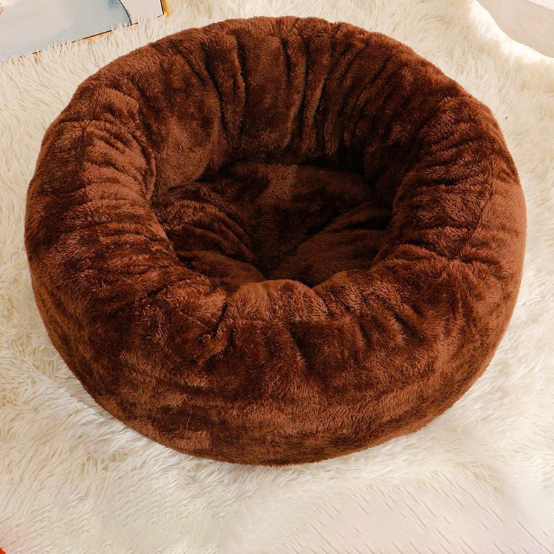 Plush Donut Round Warm Pet Kennel Cushion