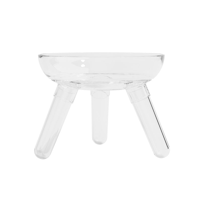 Pet Anti-Knock Transparent Glass Feeding And Drinking Bowl