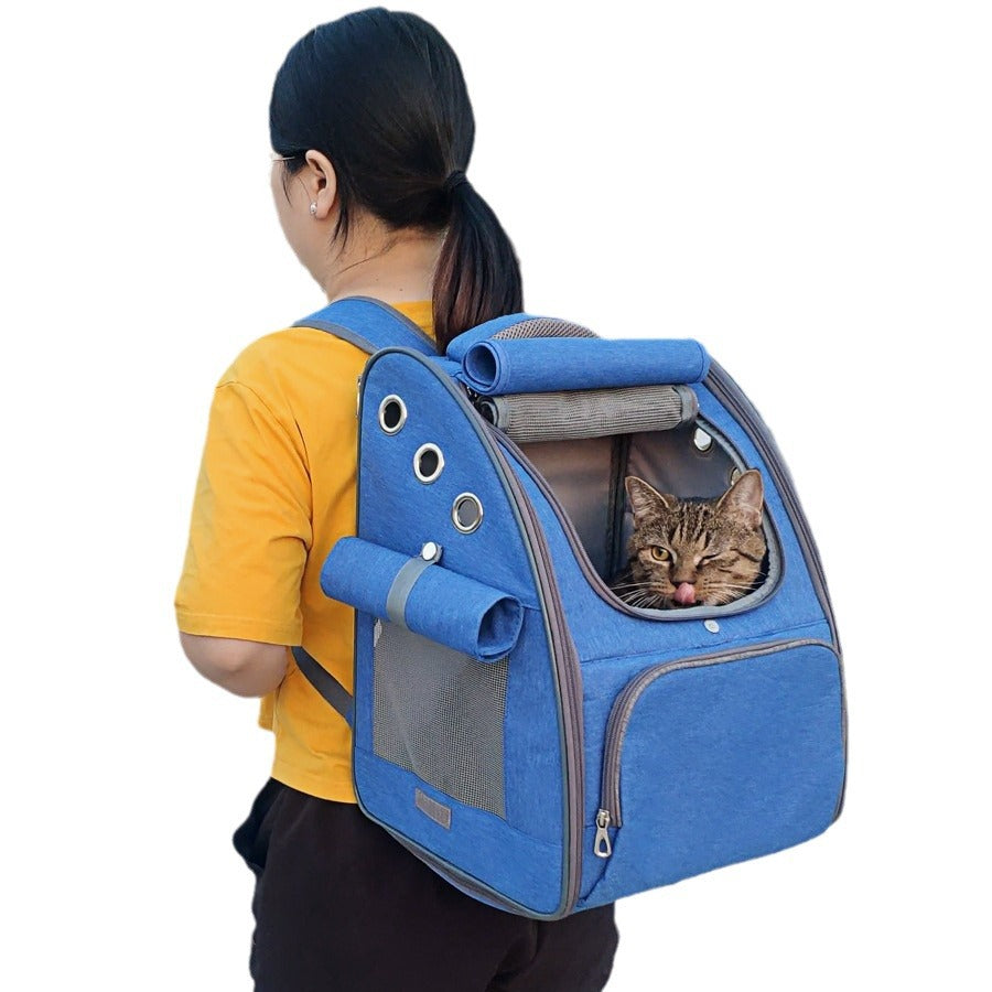 Pet Foldable Breathable Backpack Travel Carrier Bag