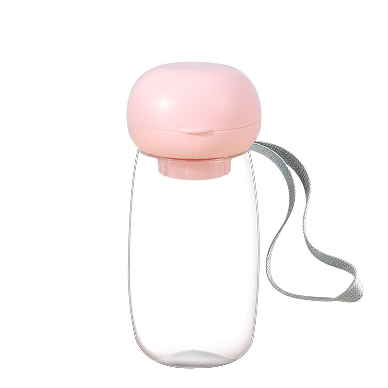 Portable Pet Travel Water Bottle Feeding Cup With Lanyard