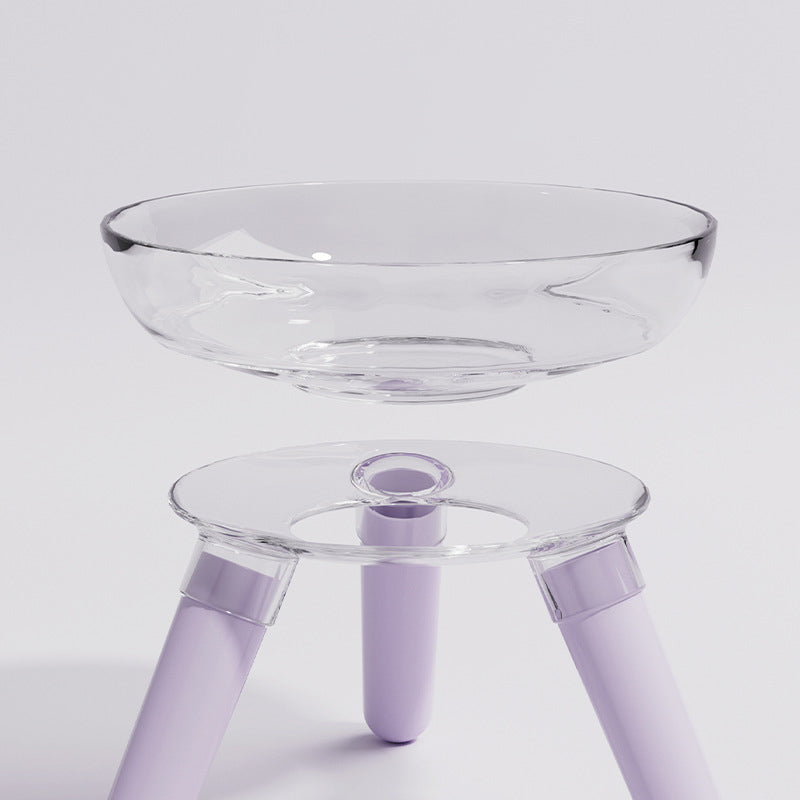 Pet Anti-Knock Transparent Glass Feeding And Drinking Bowl