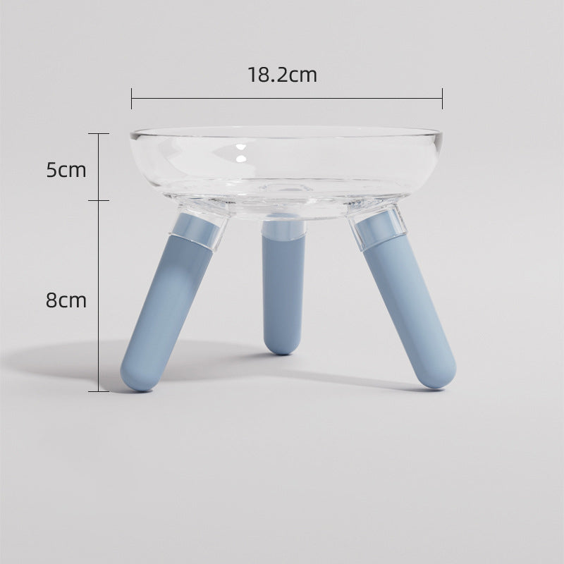 Pet Anti-Knock Transparent Glass Feeding And Drinking Bowl