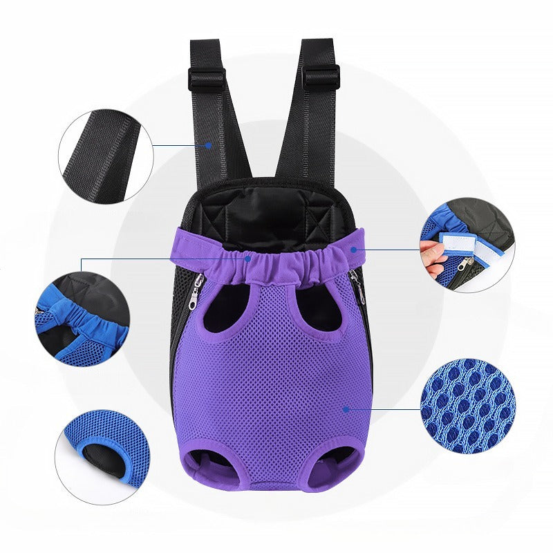 Pet Breathable Adjustable Front Carrier Backpack For Travel Hiking