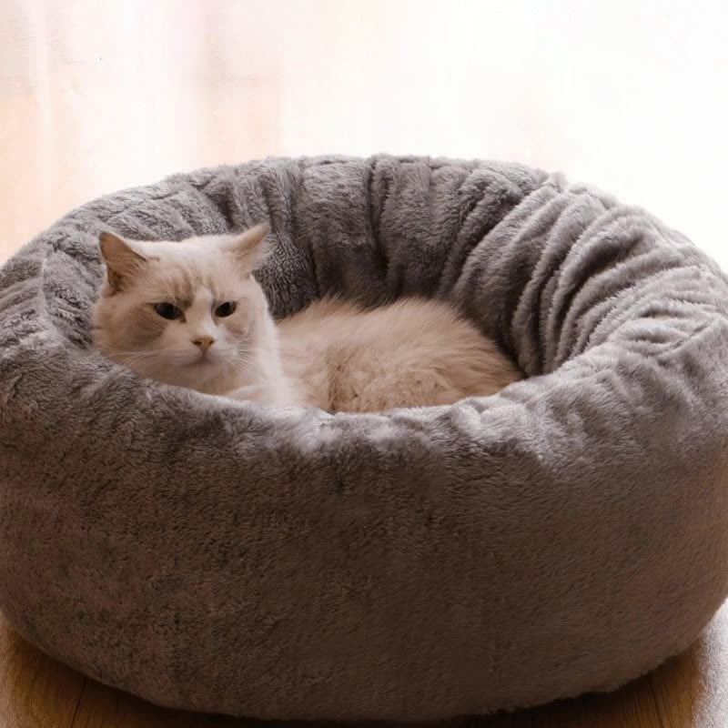 Plush Donut Round Warm Pet Kennel Cushion