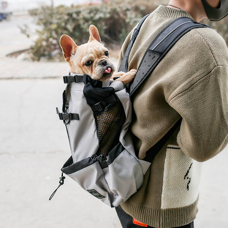 Pet Double Shoulder Backpack Portable Travel Carrier