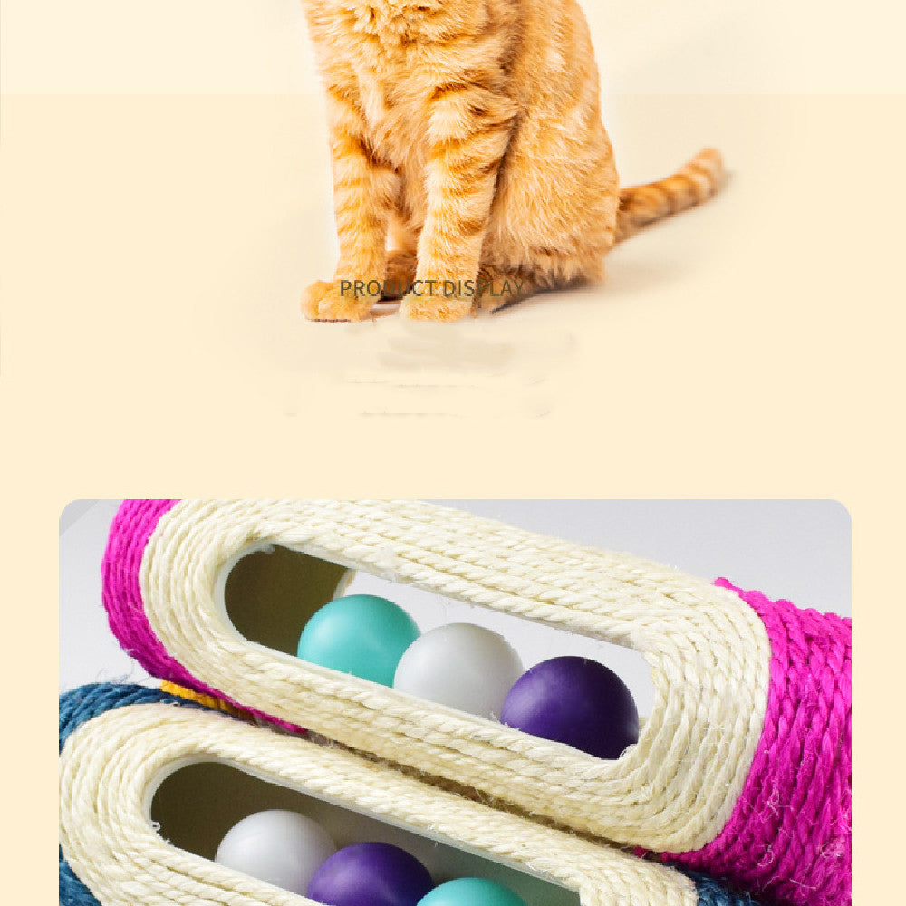Three Long Sisal Drum Interactive Pet Chew Toy