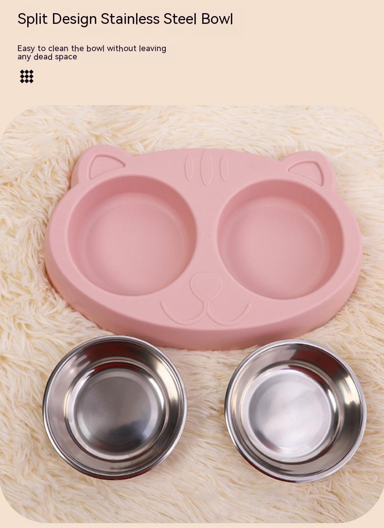 Pet Feeding And Drinking Bowl Rice Basin Set