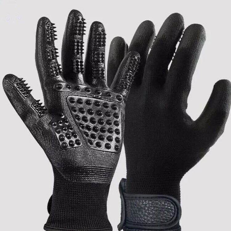 Pet Grooming Glove Hair Removal Massage Brush Tool