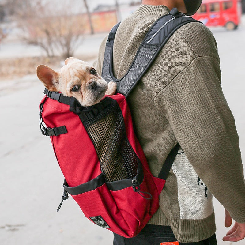 Pet Double Shoulder Backpack Portable Travel Carrier