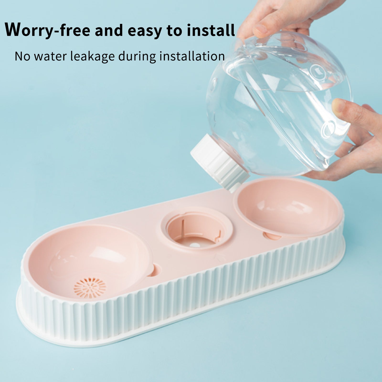 Automatic Pet Water And Food Feeding Bowl Dispenser