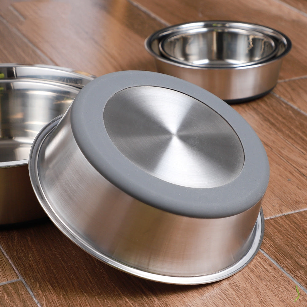 Silicone Stainless Steel Pet Feeding And Drinking Bowl