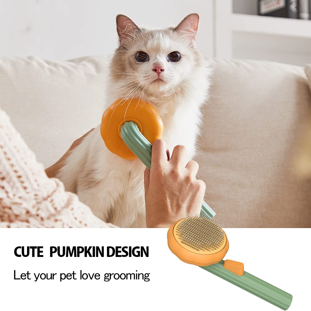 Pet Self Cleaning Pumpkin Grooming Slicker Brush