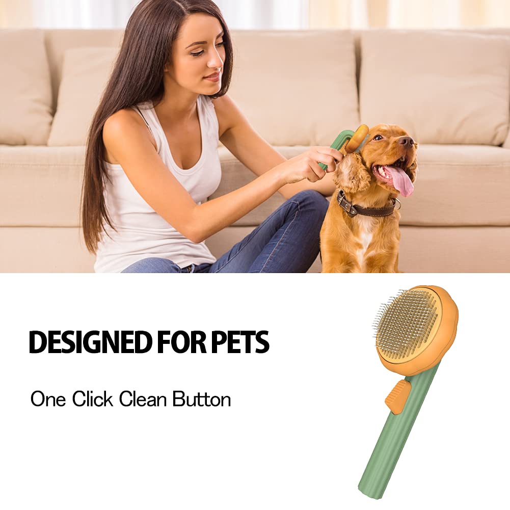Pet Self Cleaning Pumpkin Grooming Slicker Brush