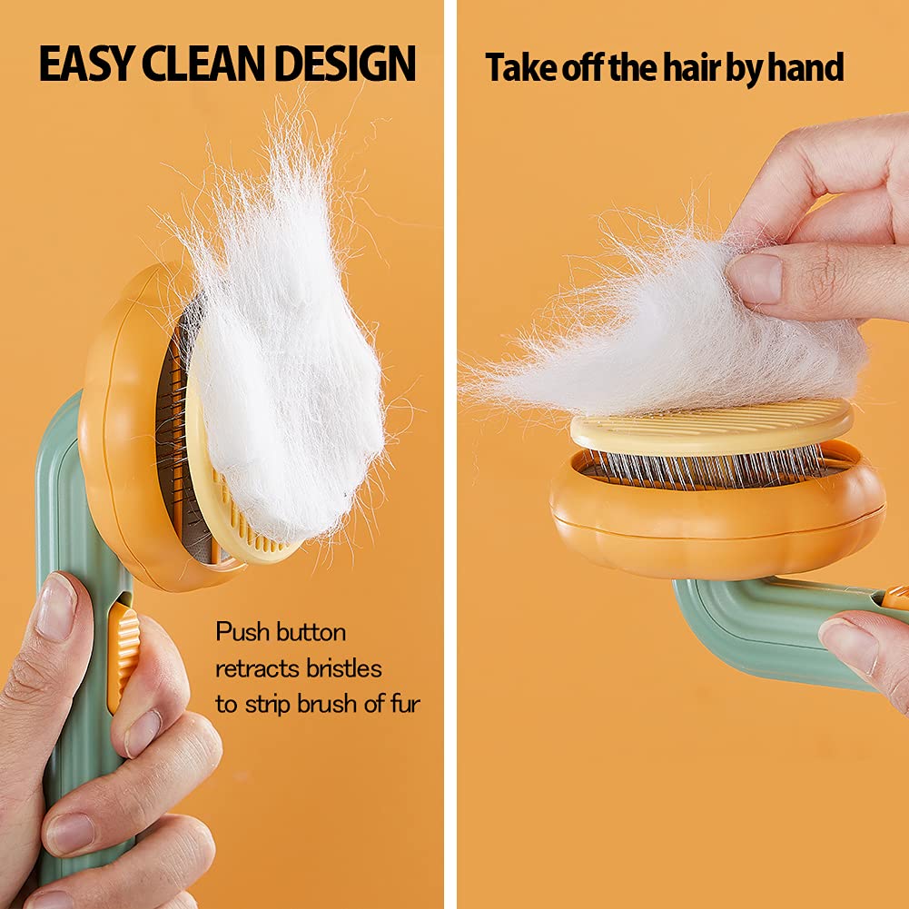 Pet Self Cleaning Pumpkin Grooming Slicker Brush