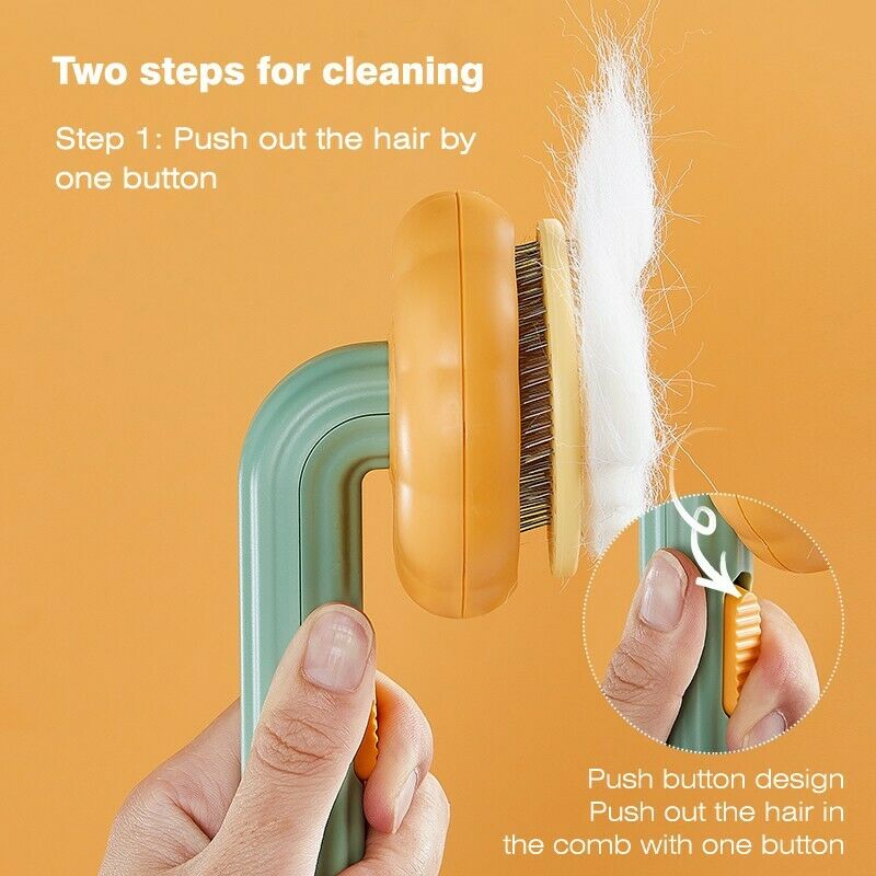 Pet Self Cleaning Pumpkin Grooming Slicker Brush
