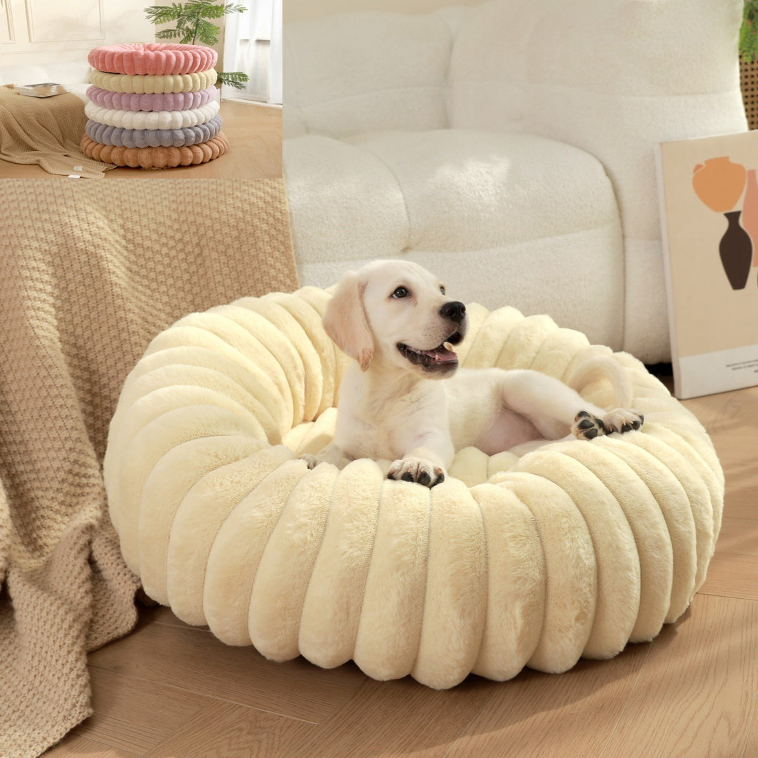 Plush Round Warm Winter Pet Nest Mat Bed