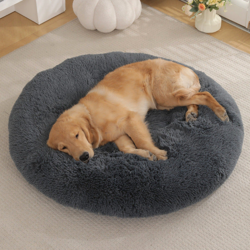 Round Plush Warm Pet Sleep Bed House