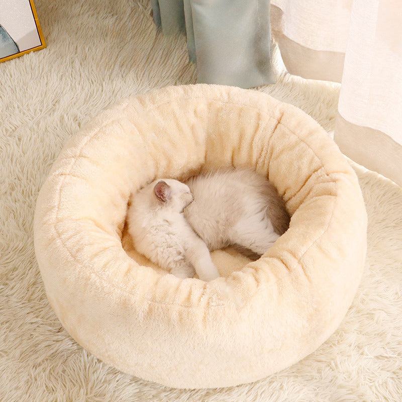 Plush Donut Round Warm Pet Kennel Cushion