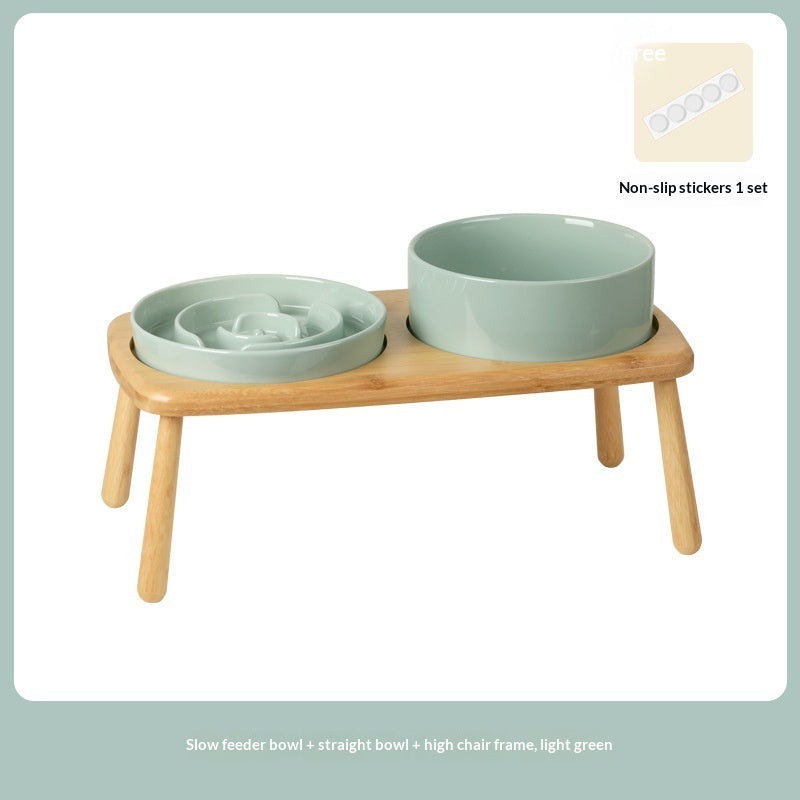 Pet Ceramic Slow Feeding Anti-Choking Tip-Proof Bowl