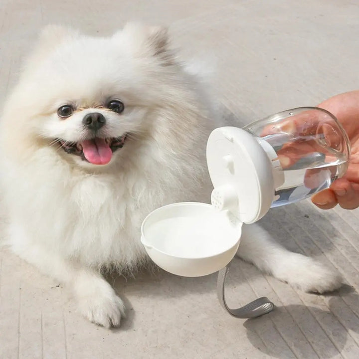 Portable Pet Travel Water Bottle Feeding Cup With Lanyard