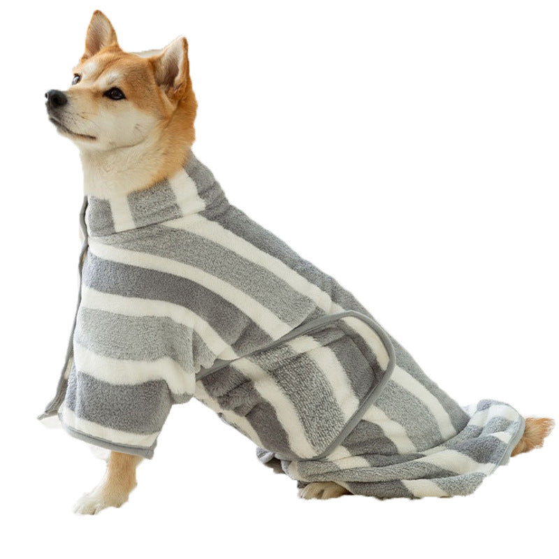 Absorbent Pet Bath Robe Towels Comfort Apparel Set