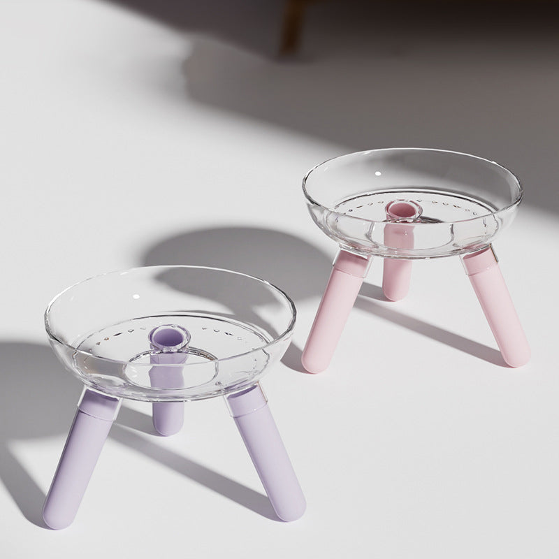 Pet Anti-Knock Transparent Glass Feeding And Drinking Bowl