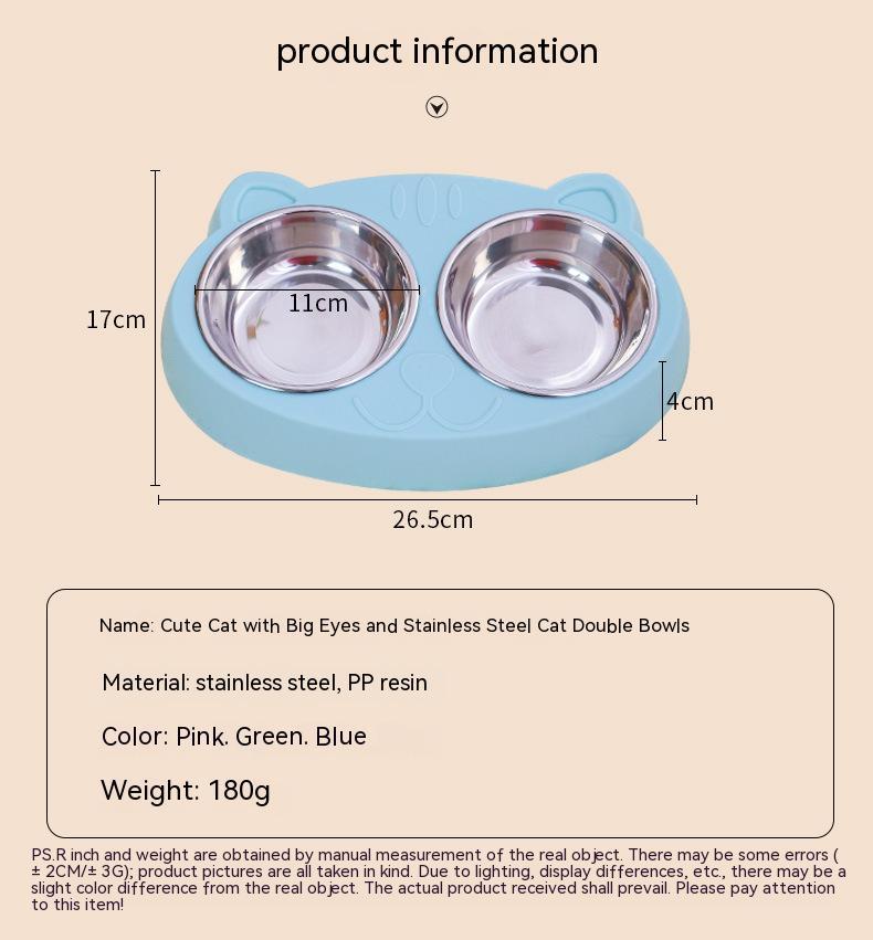 Pet Feeding And Drinking Bowl Rice Basin Set