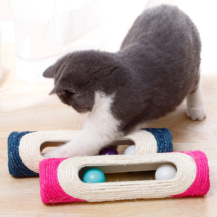 Three Long Sisal Drum Interactive Pet Chew Toy