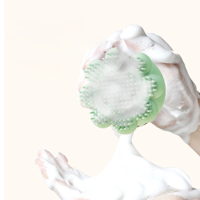 Pet Silicone Bath Massage Brush With Body Wash Tool