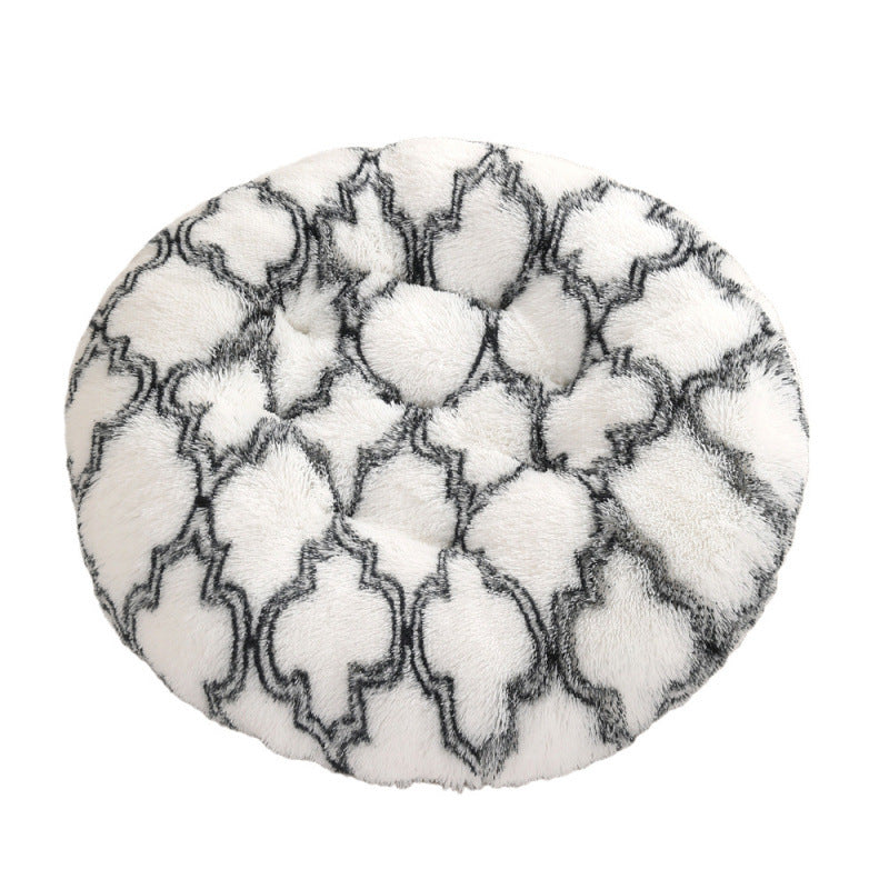 Round Plush Warm Pet Sleep Bed House
