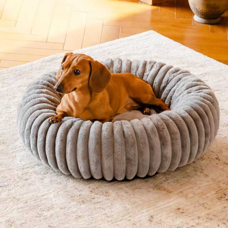 Plush Round Warm Pet Bed Fur Mat