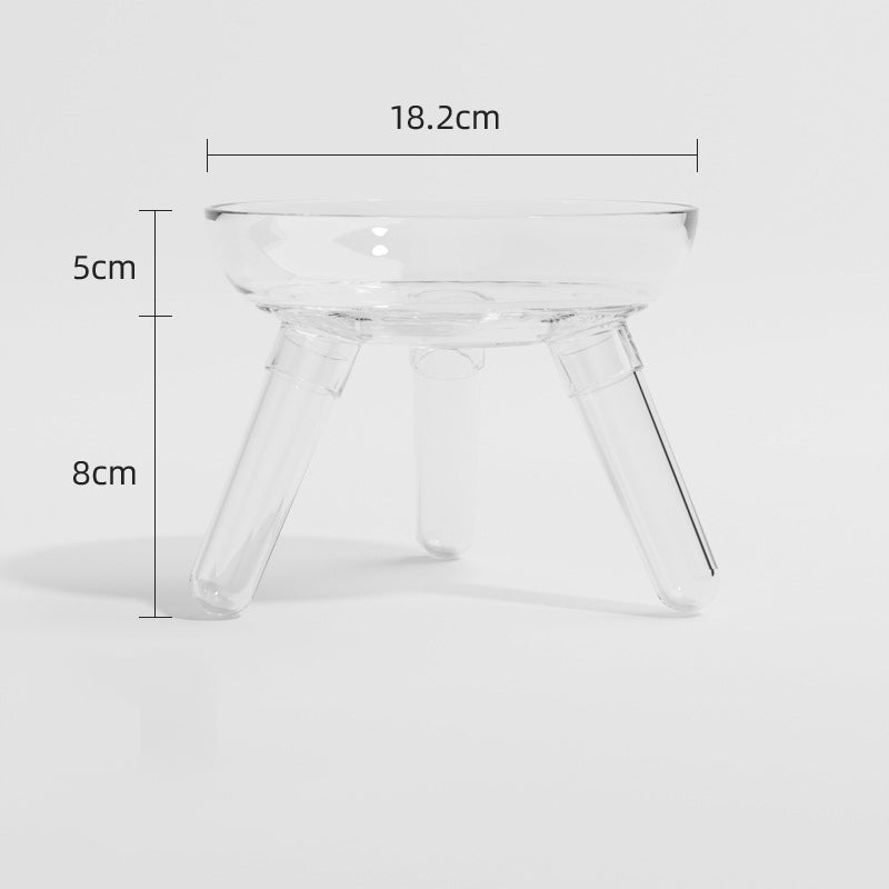 Pet Anti-Knock Transparent Glass Feeding And Drinking Bowl