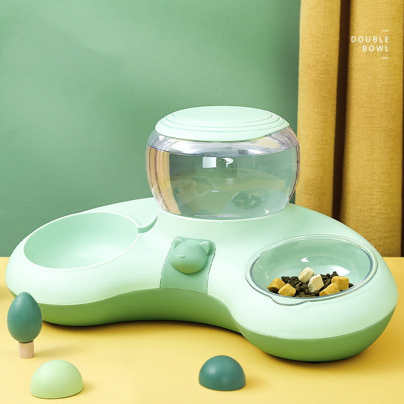 Crescent Automatic Pet Double Feeding And Drinking Bowl