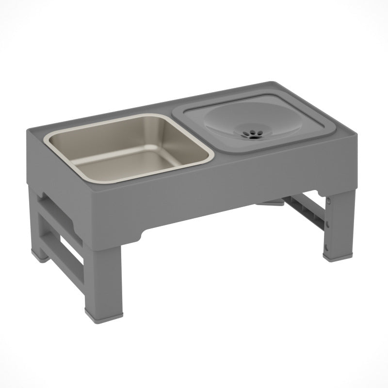 Adjustable Stainless Steel Pet Double Feeding Bowl Stand