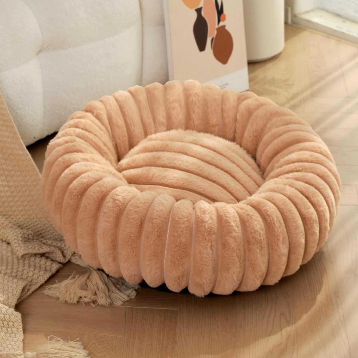 Plush Round Warm Winter Pet Nest Mat Bed