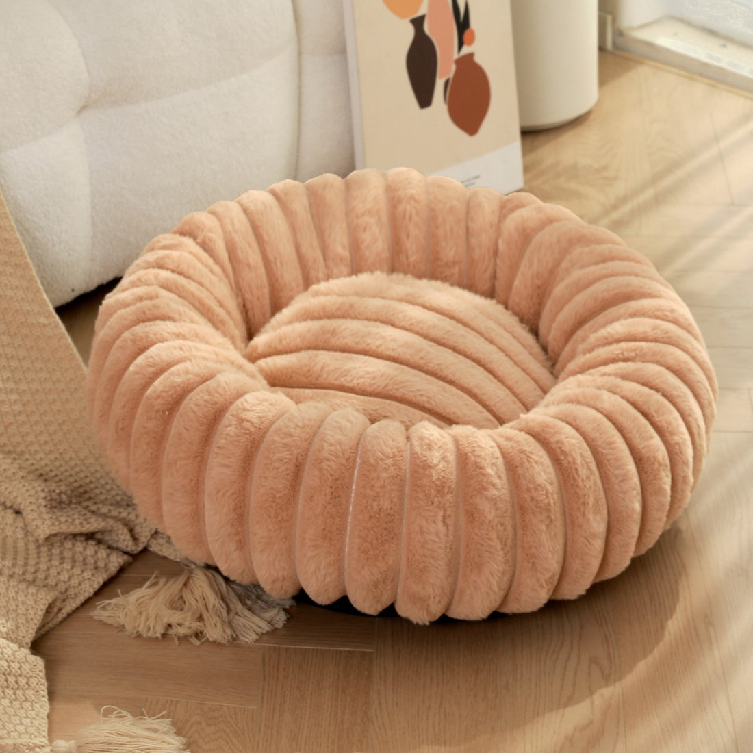 Plush Round Warm Winter Pet Nest Mat Bed