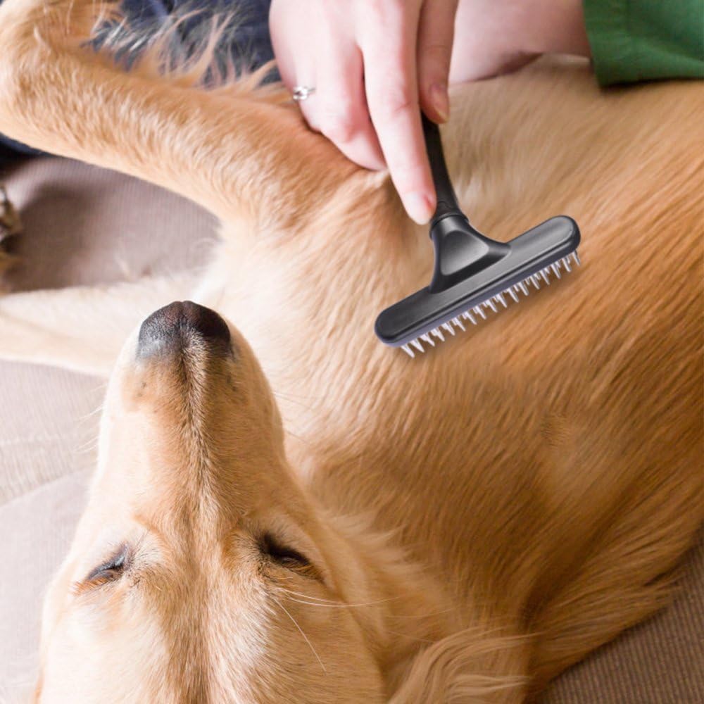 Pet Double Row Rake Shedding And Dematting Comb Tool