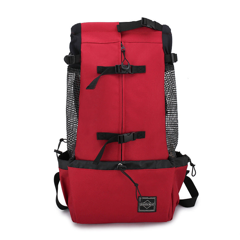 Pet Double Shoulder Backpack Portable Travel Carrier