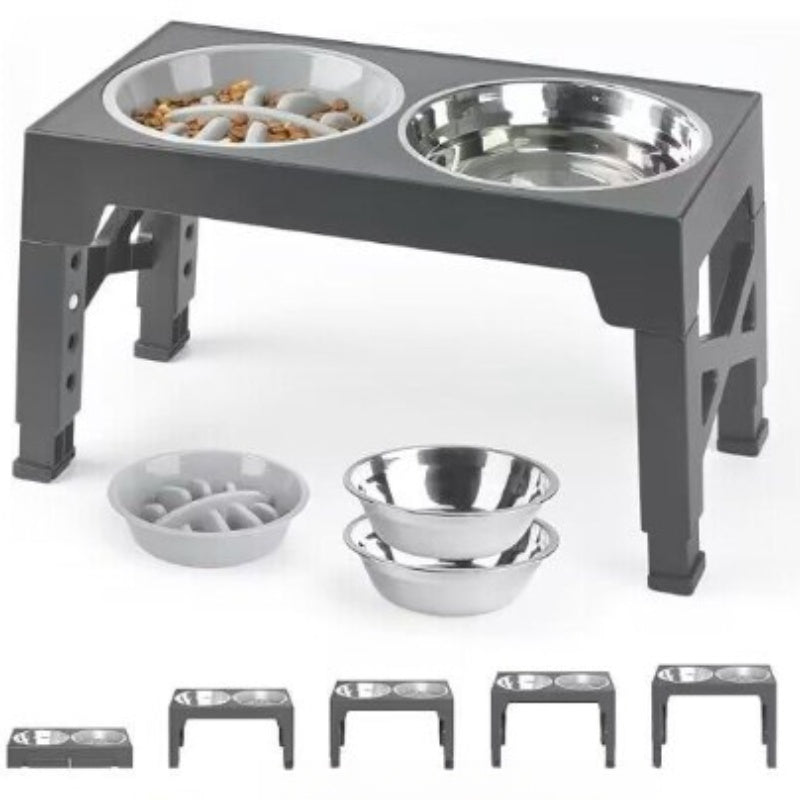 Pet Adjustable Neck Protection Anti-Tumble Feeding Bowl