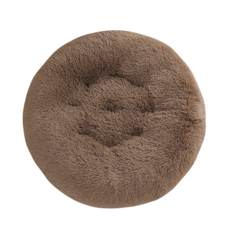 Round Plush Warm Pet Sleep Bed House