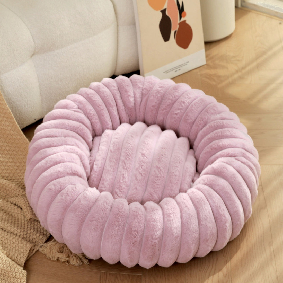 Plush Round Warm Winter Pet Nest Mat Bed