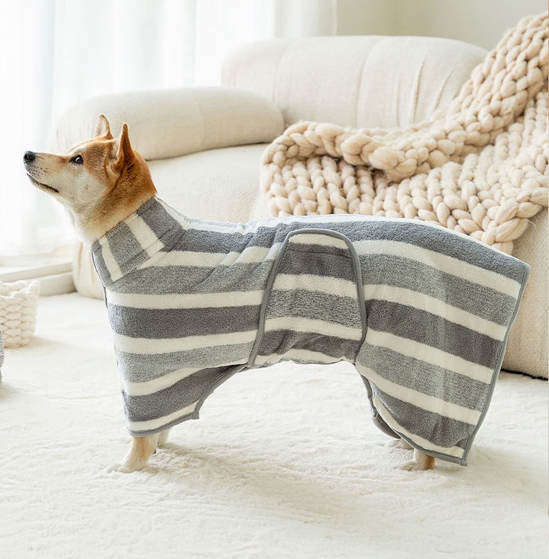 Absorbent Pet Bath Robe Towels Comfort Apparel Set