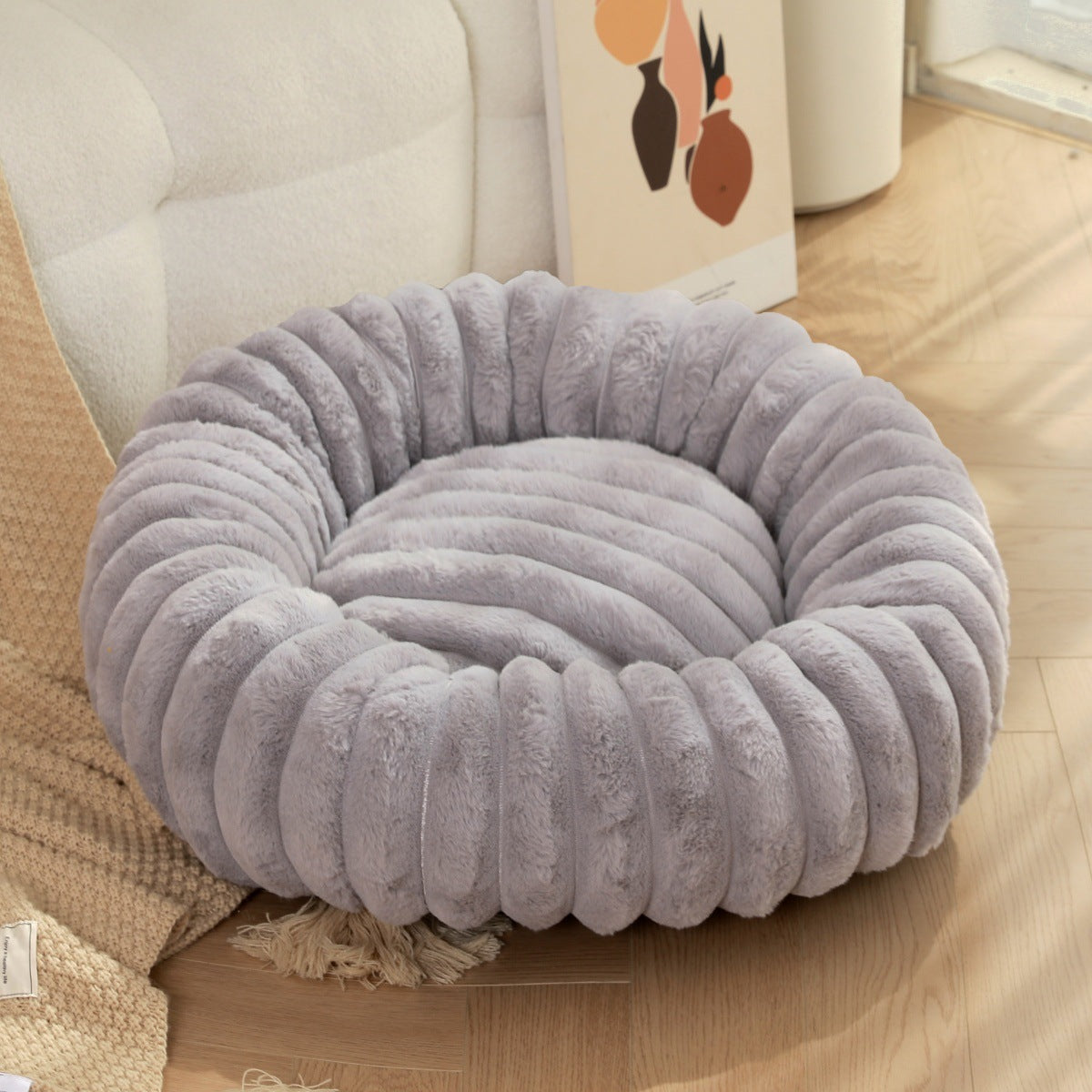 Plush Round Warm Winter Pet Nest Mat Bed