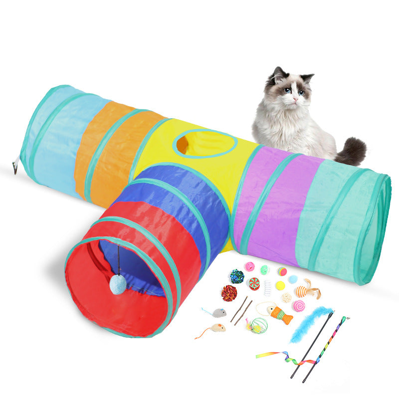 Pet Foldable Tunnel Climbing Interactive Play Toy