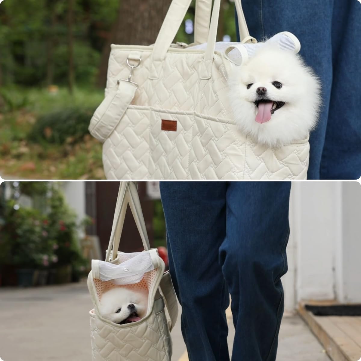 Pet Breathable Mesh Carrier Tote Bag With Pockets