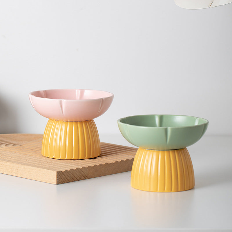 Pet Candy Color Ceramic Feeding Bowl