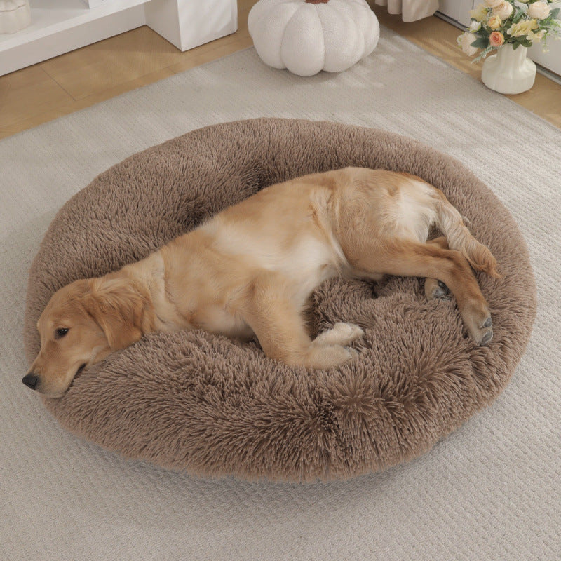 Round Plush Warm Pet Sleep Bed House