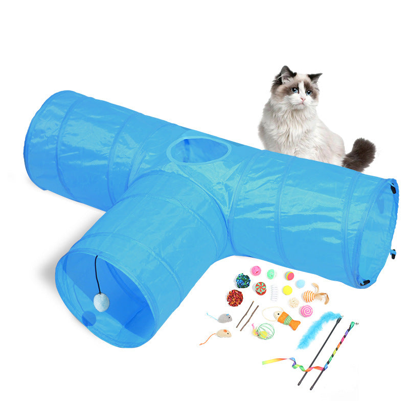 Pet Foldable Tunnel Climbing Interactive Play Toy