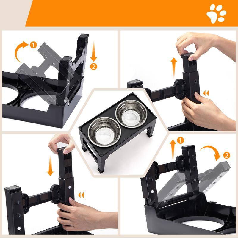 Pet Adjustable Neck Protection Anti-Tumble Feeding Bowl