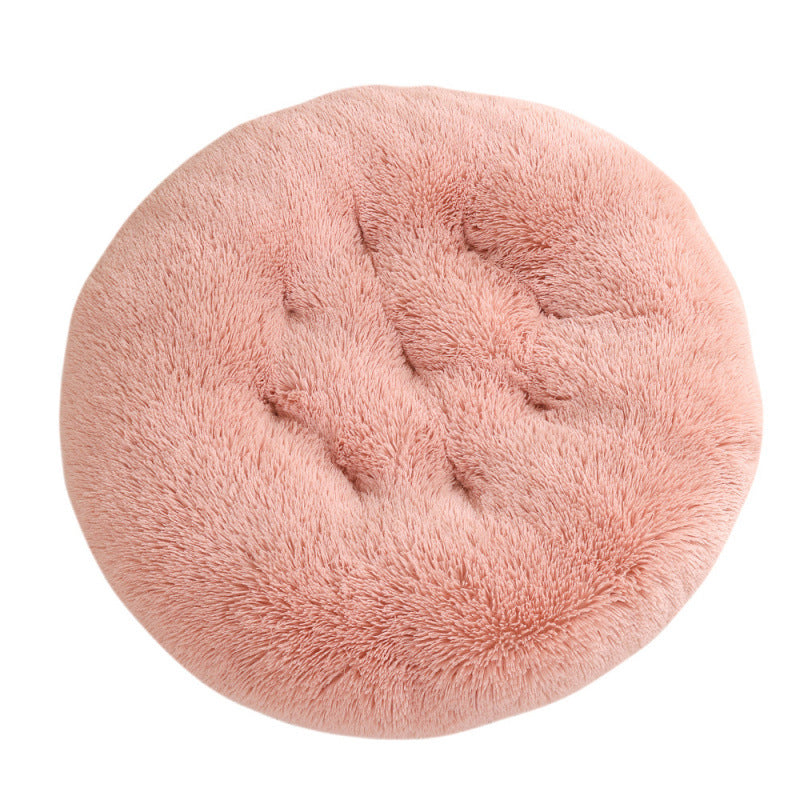Round Plush Warm Pet Sleep Bed House